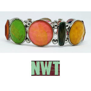NWT Stretchy Colorful Silver Bracelet